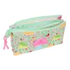 Triple Carry-all Disney Princess Bloom Green Pink 22 x 12 x 3 cm