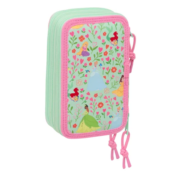 Koululaisen penaali lisätarvikkeilla Disney Princess Bloom Pinkki Akvamariini 12,5 x 19,5 x 5,5 cm 37 Kappaletta