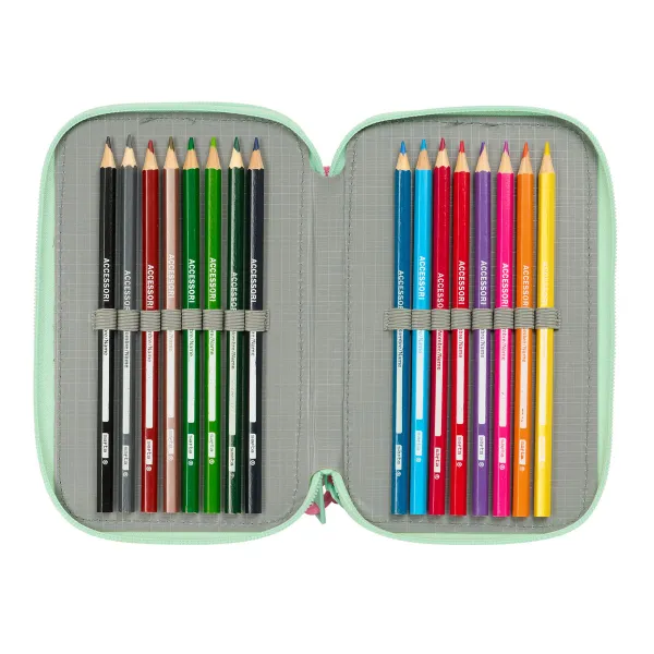 School Case with Accessories Disney Princess Bloom Pink Aquamarine 12,5 x 19,5 x 5,5 cm 37 Pieces