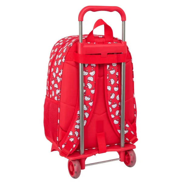 Mokyklinė kuprinė su ratukais Hello Kitty Iconic Balta Raudona 33 x 42 x 14 cm