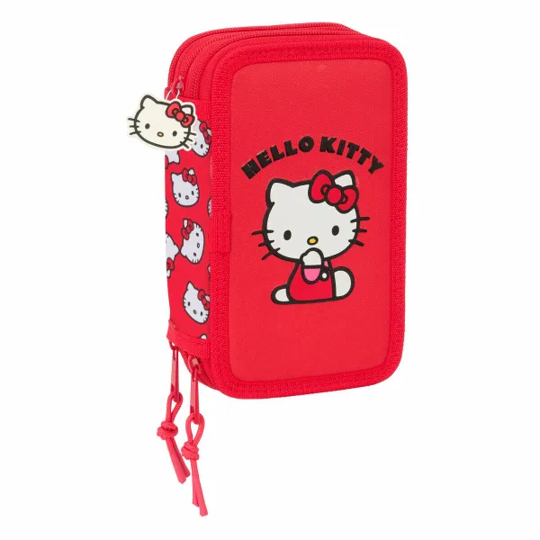Тройной пенал Hello Kitty Iconic Белый Красный 12,5 x 19,5 x 5,5 cm 37 Предметы