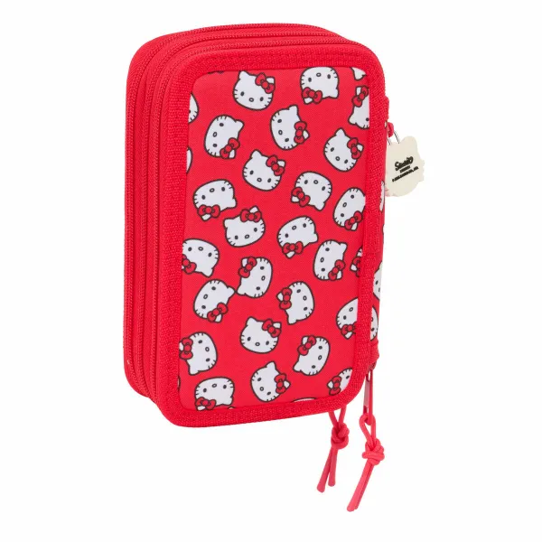 Kolmoiskynäkotelo Hello Kitty Iconic Valkoinen Punainen 12,5 x 19,5 x 5,5 cm 37 Kappaletta