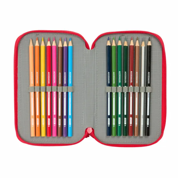 Penālis ar vietu trim zīmuļiem Hello Kitty Iconic Balts Sarkans 12,5 x 19,5 x 5,5 cm 37 Daudzums