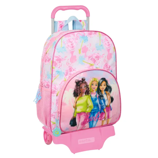 Skolas mugursoma ar riteņiem Barbie Painterly Rozā Debesu zils 33 x 42 x 14 cm