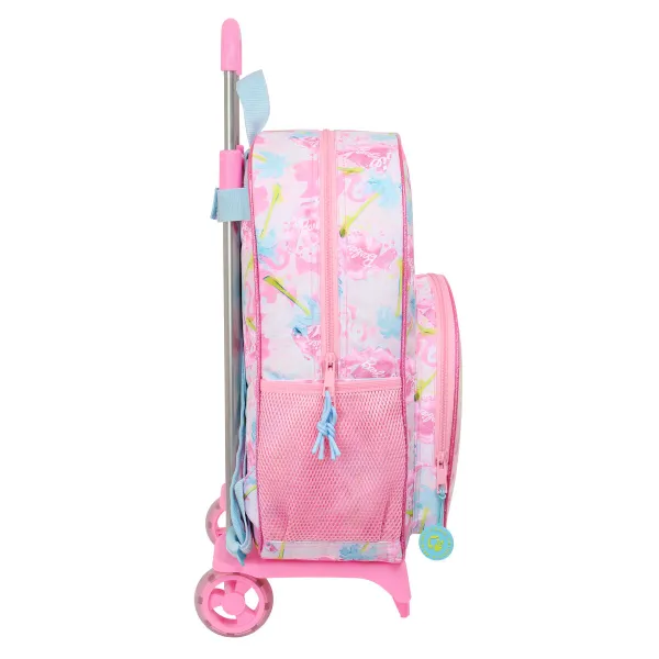 Skolas mugursoma ar riteņiem Barbie Painterly Rozā Debesu zils 33 x 42 x 14 cm