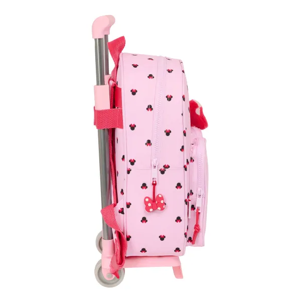 Mokyklinė kuprinė su ratukais Minnie Mouse Naive Rožinė 28 x 34 x 10 cm