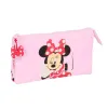 Kolmilokeroinen laukku Minnie Mouse Naive Pinkki 22 x 12 x 3 cm