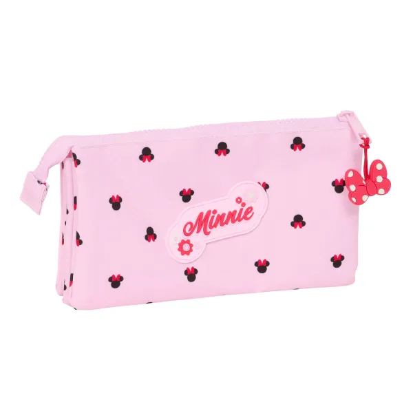 Kolmilokeroinen laukku Minnie Mouse Naive Pinkki 22 x 12 x 3 cm
