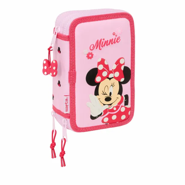 Тройной пенал Minnie Mouse Naive Розовый 12,5 x 19,5 x 5,5 cm 37 Предметы