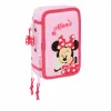 Тройной пенал Minnie Mouse Naive Розовый 12,5 x 19,5 x 5,5 cm 37 Предметы