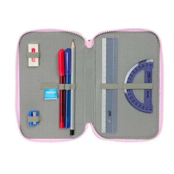 Triple Pencil Case Minnie Mouse Naive Pink 12,5 x 19,5 x 5,5 cm 37 Pieces