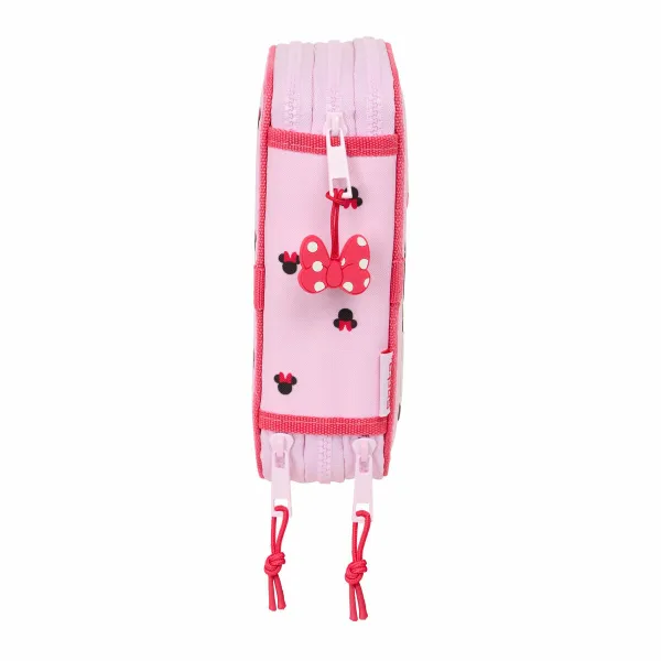 Triple Pencil Case Minnie Mouse Naive Pink 12,5 x 19,5 x 5,5 cm 37 Pieces