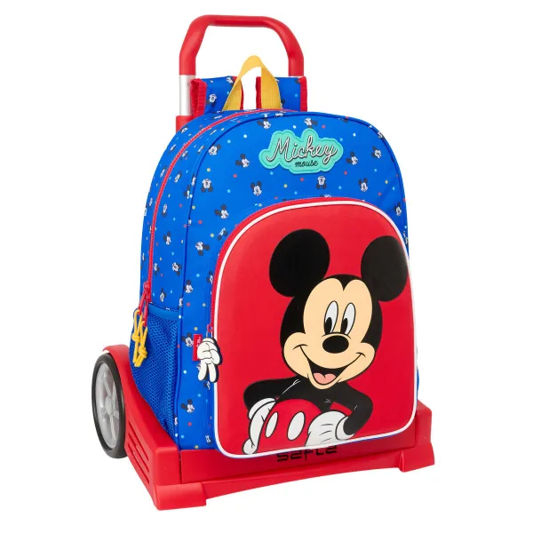 Reppu pyörillä Mickey Mouse Clubhouse Good day Sininen 33 x 42 x 14 cm