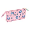 Trīsvietīgs futrālis Lilo & Stitch Beach Rozā 22 x 12 x 3 cm