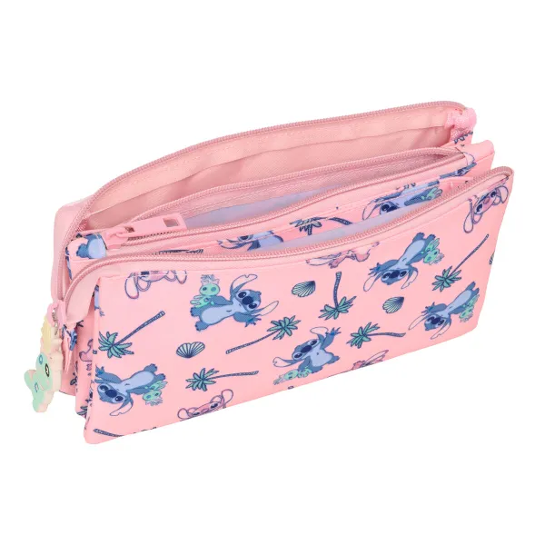 Kolmilokeroinen laukku Lilo & Stitch Beach Pinkki 22 x 12 x 3 cm