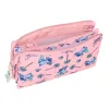 Trīsvietīgs futrālis Lilo & Stitch Beach Rozā 22 x 12 x 3 cm