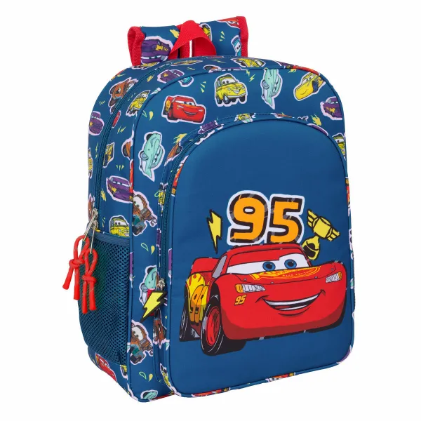 Mokyklinis krepšys Cars Racing Tamsiai mėlyna 32 x 38 x 12 cm