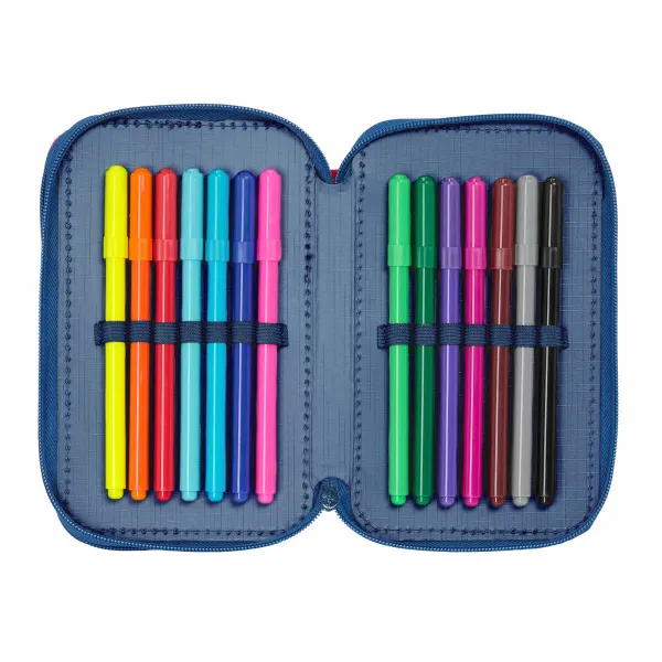 Dvigubo pieštuko dėklas Cars Racing Tamsiai mėlyna 12.5 x 19.5 x 4 cm Dvigubo pieštuko dėklas 29 Dalys