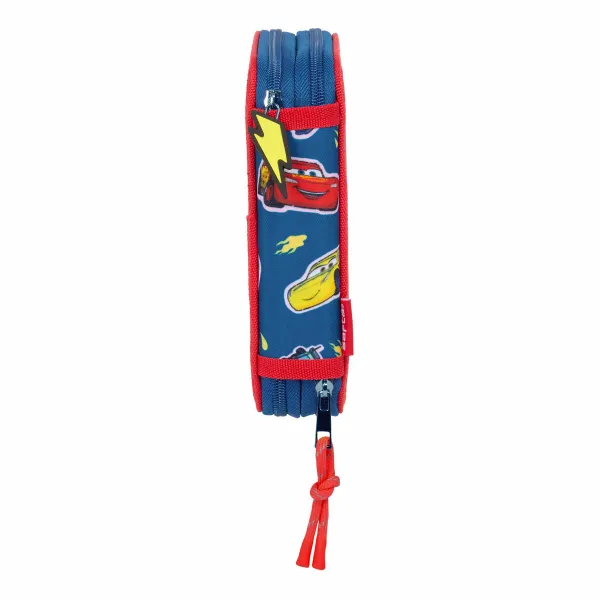 Double Pencil Case Cars Racing Navy Blue 12.5 x 19.5 x 4 cm Double Pencil Case 29 Pieces