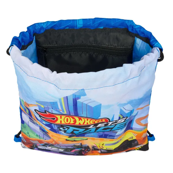 Kuprinė su virvutėmis Hot Wheels Let's race Mėlyna Juoda 26 x 34 x 1 cm