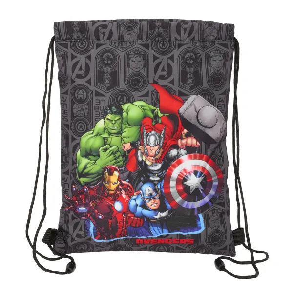 Kuprinė su virvutėmis The Avengers Vendetta Juoda 26 x 34 x 1 cm