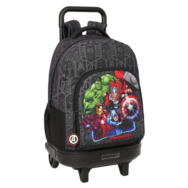 Школьный рюкзак с колесиками The Avengers Vendetta Чёрный 33 x 45 x 22 cm