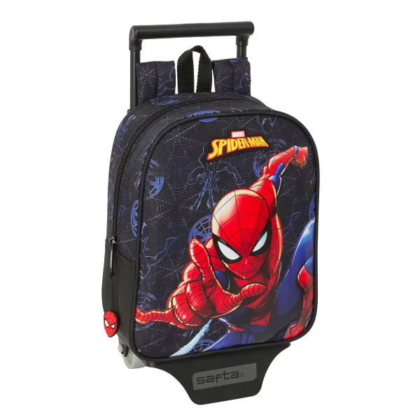 Mokyklinė kuprinė su ratukais Spider-Man Attack Juoda 22 x 27 x 10 cm