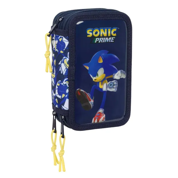 Penālis ar vietu trim zīmuļiem Sonic City Zils 12,5 x 19,5 x 5,5 cm 37 Daudzums