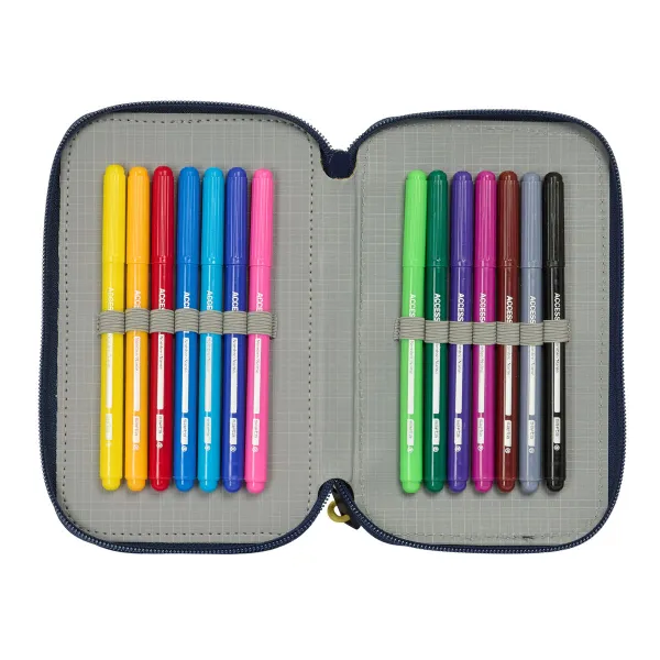 Penālis ar vietu trim zīmuļiem Sonic City Zils 12,5 x 19,5 x 5,5 cm 37 Daudzums