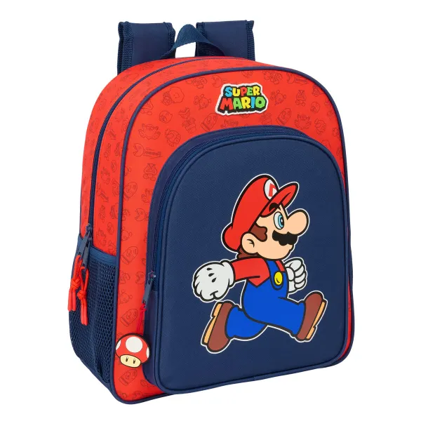 Школьный рюкзак Super Mario Trick Красный Темно-синий 32 x 38 x 12 cm