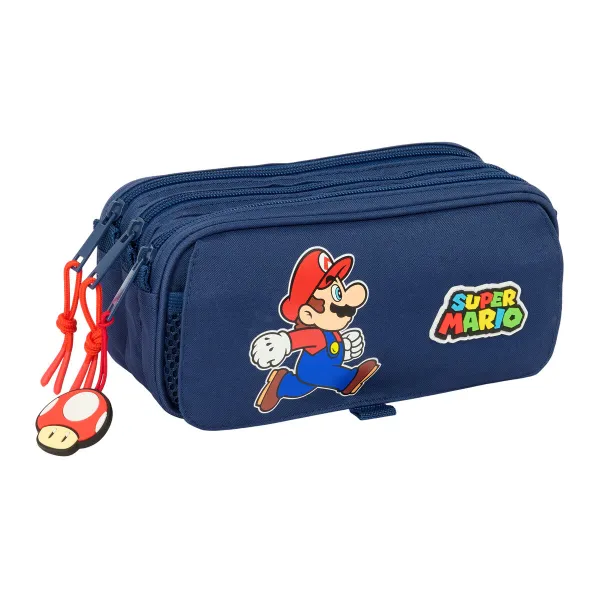 Trigubas penalas Super Mario Trick Raudona Tamsiai mėlyna 21,5 x 10 x 8 cm