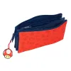Trīsvietīgs futrālis Super Mario Trick Sarkans Tumši zils 22 x 12 x 3 cm