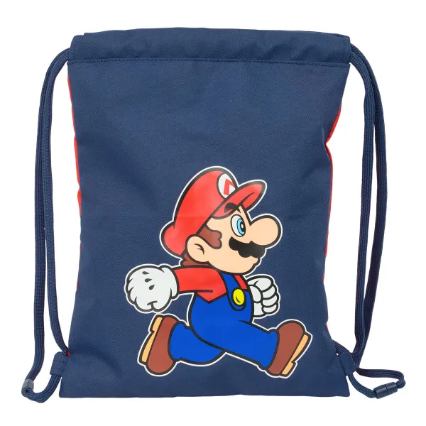 Сумка-рюкзак на веревках Super Mario Trick Красный Темно-синий 26 x 34 x 1 cm