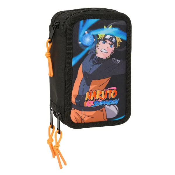 Penālis ar vietu trim zīmuļiem Naruto Melns 12,5 x 19,5 x 5,5 cm 37 Daudzums