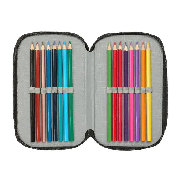 Penālis ar vietu trim zīmuļiem Naruto Melns 12,5 x 19,5 x 5,5 cm 37 Daudzums