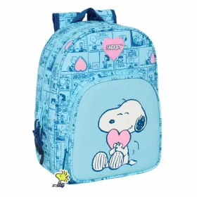 Koululaukku Snoopy Love Vaaleansininen 26 x 34 x 11 cm