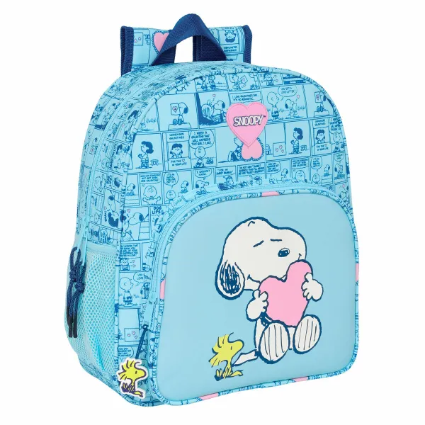 Koululaukku Snoopy Love Sininen 32 x 38 x 12 cm