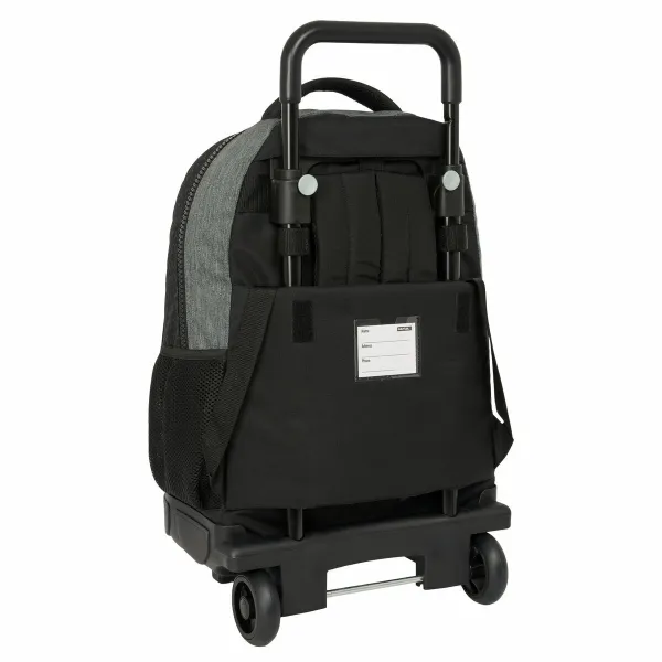 Skolas mugursoma ar riteņiem BlackFit8 Old school Melns Pelēks 33 x 45 x 22 cm