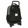 Mokyklinė kuprinė su ratukais BlackFit8 Old school Juoda Pilka 33 x 45 x 22 cm