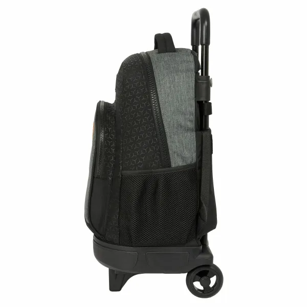 Skolas mugursoma ar riteņiem BlackFit8 Old school Melns Pelēks 33 x 45 x 22 cm