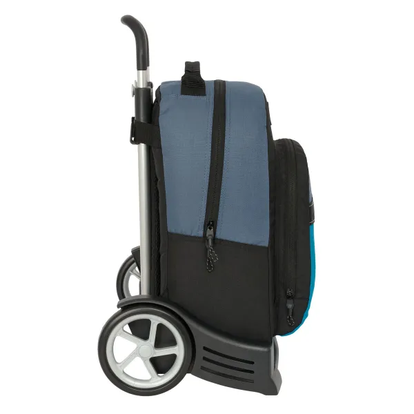 Mokyklinė kuprinė su ratukais BlackFit8 California Mėlyna Juoda 32 x 42 x 15 cm