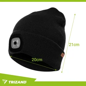 Talvemüts taskulambiga - must Trizand 22663