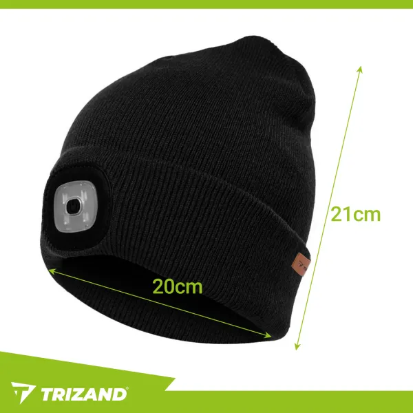 Talvemüts taskulambiga - must Trizand 22663