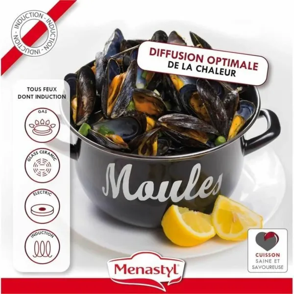 Pan Menastyl Black Glazed enamelled steel