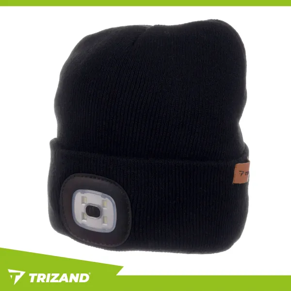 Winter hat with flashlight - black Trizand 22663