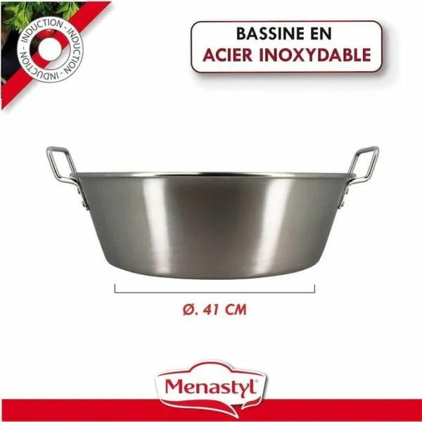Food Preservation Container Menastyl 40,5 cm Silver Rectangular