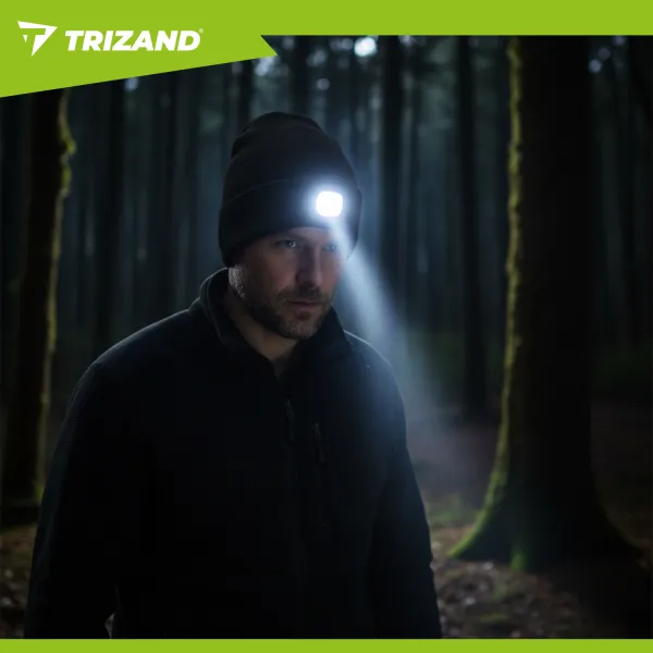 Talvemüts taskulambiga - must Trizand 22663