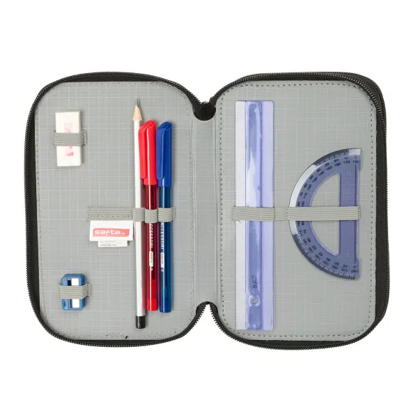 Penālis ar vietu trim zīmuļiem Safta Urban style Zils Pelēks 12,5 x 19,5 x 5,5 cm 37 Daudzums
