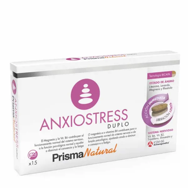 Prisma Natural Anxiostress Duplo 15 Bilayer Tablets