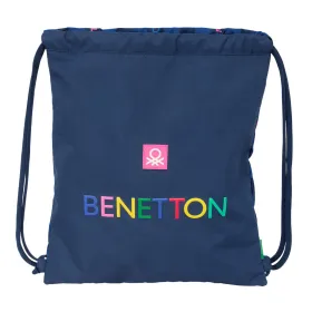 Kuprinė su virvutėmis Benetton Damero Tamsiai mėlyna 35 x 40 x 1 cm